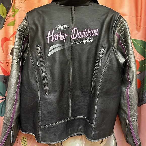 NWOT Harley Davidson woman’s leather motorcycle jacket, rare coat in size 3W - Picture 2 of 13